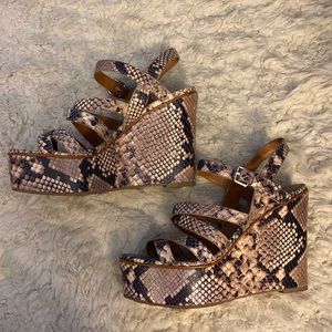 Snake Print Wedges
